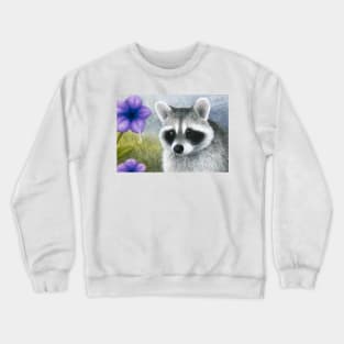 Raccoon 20 Purple Flower Crewneck Sweatshirt